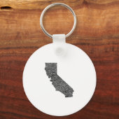 Typografische kaart van Californië Sleutelhanger (Voorkant)