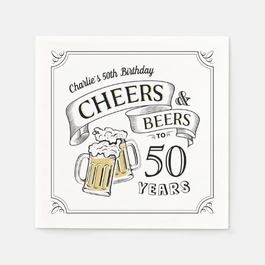 Typografische kaas en bier van elke leeftijd servet (Voorkant)