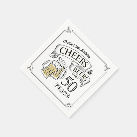 Typografische kaas en bier van elke leeftijd servet (Hoek)