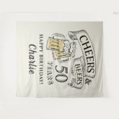 Typografische kaas en bier van elke leeftijd wandkleed (Voorkant (horizontaal))