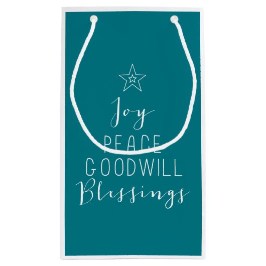 Typografische kerstboomtas klein cadeauzakje (Achterkant)