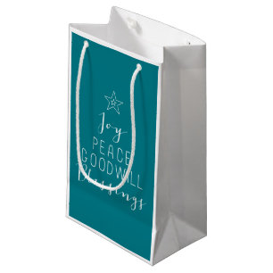 Typografische kerstboomtas klein cadeauzakje