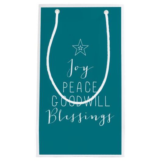 Typografische kerstboomtas klein cadeauzakje (Voorkant)