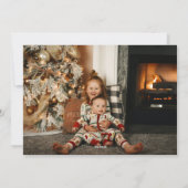 Typografische Kerstkrans Foto met 'Joy' Feestdagenkaart (Achterkant)