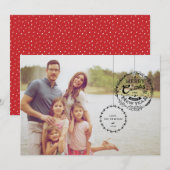 Typografische kerstversiering 2 feestdagenkaart (Voorkant / Achterkant)