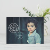 Typografische kerstversiering feestdagenkaart (Staand voorkant)