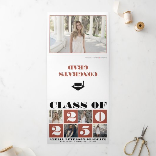 Typografische klasse van 2023: fotocollage terraco drieluik aankondiging (Buitenkant)