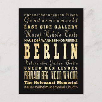 Typografische kunst in de stad Berlijn Briefkaart