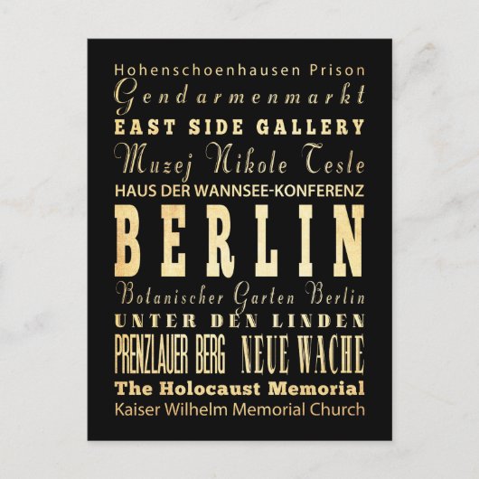 Typografische kunst in de stad Berlijn Briefkaart (Voorkant)