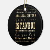 Typografische kunst in de stad Istanbul in Turkije Keramisch Ornament (Links)