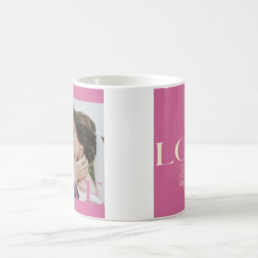 Typografische LOVE Lijst Design Lovers' mok (Center)