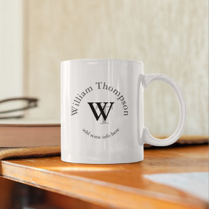 typografische monogram - gepersonaliseerde logo koffiemok
