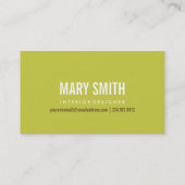 Typografische monogram kaart (Limoen) voor 45 grad Visitekaartje (Achterkant)