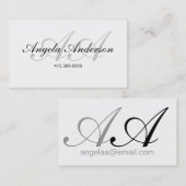 Typografische naam en Initialen script Visitekaartje (Voorkant / Achterkant)