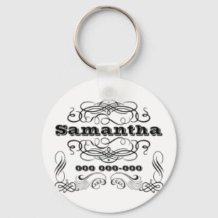 typografische naam wervelkolom sleutelhanger