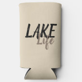 Typografische nautische LAKE LIFE | Seltzer Blikjeskoeler (Voorkant)