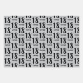 Typografische nummers 18e verjaardag inpakpapier vel (Voorkant 2)