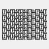 Typografische nummers 18e verjaardag inpakpapier vel (Voorkant)