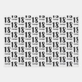Typografische nummers 18e verjaardag inpakpapier vel (Voorkant 3)