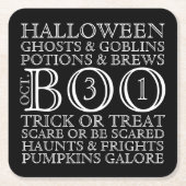 Typografische Onderzetters van Halloween Party - B (Voorkant)