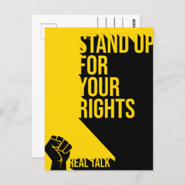 Typografische opkomen voor uw rechten briefkaart