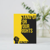 Typografische opkomen voor uw rechten briefkaart (Staand voorkant)