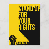 Typografische opkomen voor uw rechten briefkaart (Voorkant)