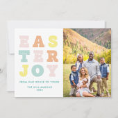 Typografische Paasfoto Modern Pastels Feestdagenkaart (Voorkant)