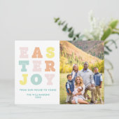 Typografische Paasfoto Modern Pastels Feestdagenkaart (Staand voorkant)