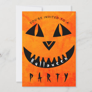 Typografische Partij voor Halloween Pumpkin Spooky Kaart