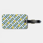 Typografische patronen voor de vlag van Zweden Bagagelabel (Achterkant horizontaal)