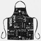 Typografische patronen voor zwarte en witte wijn schort (Voorkant)