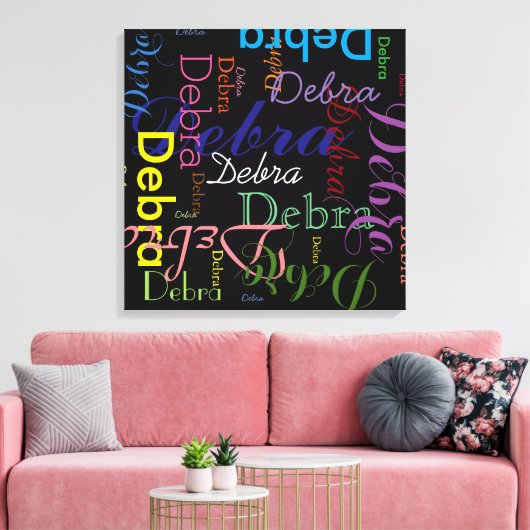 Typografische patroonnaam canvas afdruk (Insitu (Woonkamer))