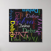 Typografische patroonnaam canvas afdruk (Voorkant)