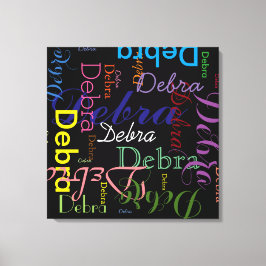 Typografische patroonnaam canvas afdruk
