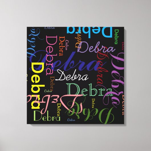 Typografische patroonnaam canvas afdruk (Voorkant)