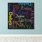 Typografische patroonnaam canvas afdruk (Insitu (Houten vloer))