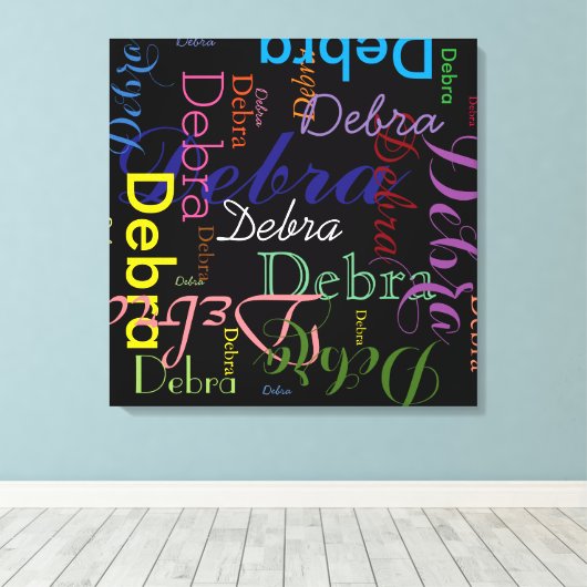 Typografische patroonnaam canvas afdruk (Insitu (Houten vloer))