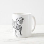 Typografische Pug Koffiemok (Voorkant rechts)