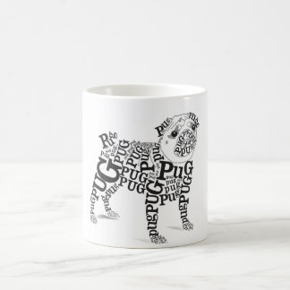Typografische Pug Koffiemok