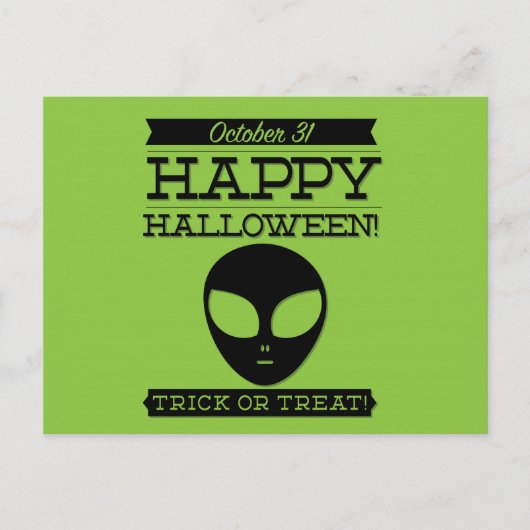 Typografische retro Halloween Briefkaart (Voorkant)