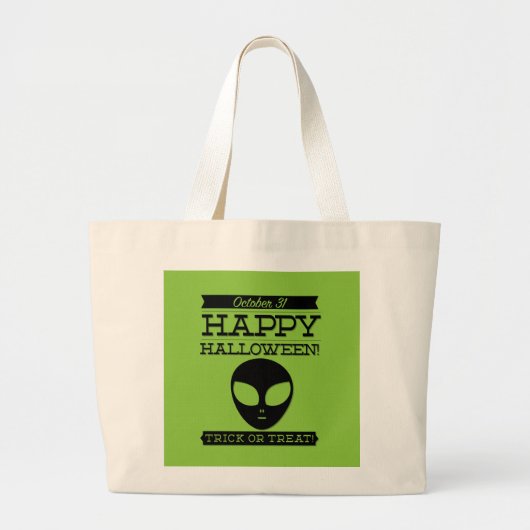 Typografische retro Halloween Grote Tote Bag (Voorkant)
