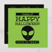 Typografische retro Halloween Kaart (Voorkant / Achterkant)