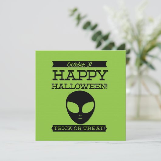 Typografische retro Halloween Kaart (Staand voorkant)