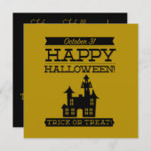 Typografische retro Halloween Kaart (Voorkant / Achterkant)