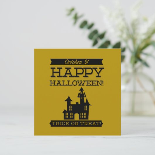 Typografische retro Halloween Kaart (Staand voorkant)