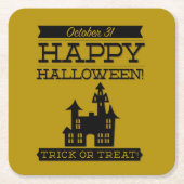 Typografische retro Halloween Kartonnen Onderzetters (Voorkant)
