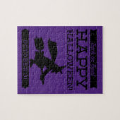 Typografische retro Halloween Legpuzzel (Horizontaal)