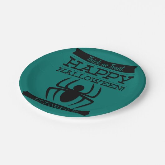 Typografische retro Halloween Papieren Bordje (Gekanteld)