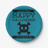 Typografische retro Halloween Papieren Bordje (Voorkant)